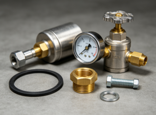 LPG cylinder safety valve, brass gas control fitting, self-closing cylinder valve, leak prevention component, standard gas cylinder accessory