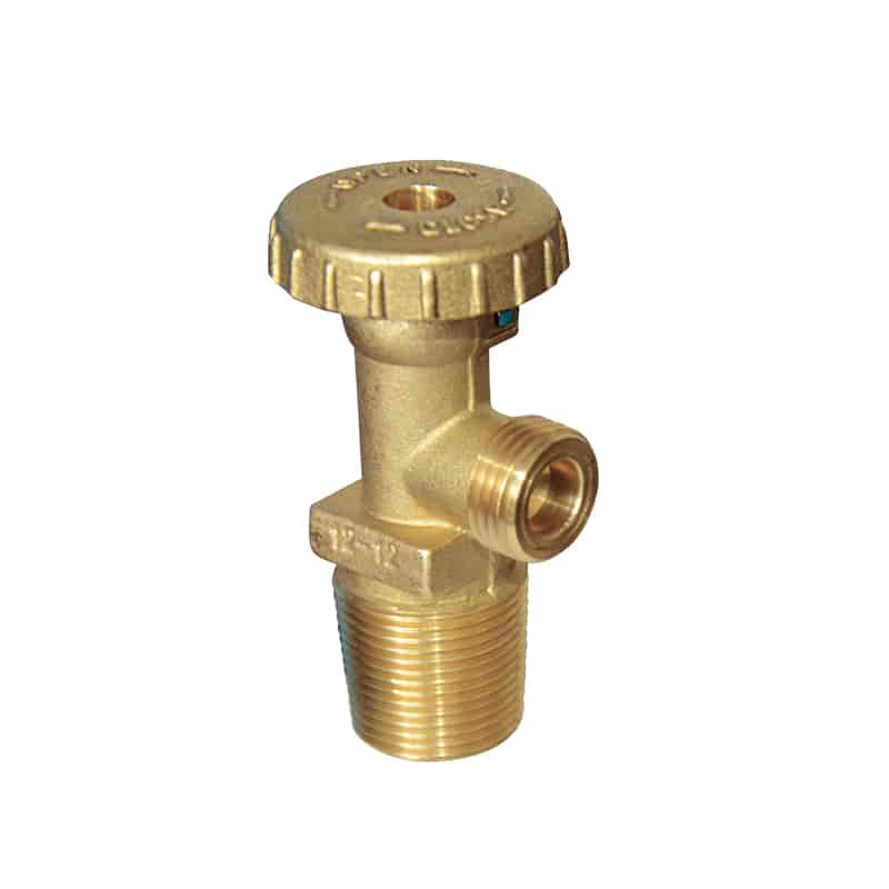 Standard forged brass LPG cylinder valve with custom thread for general‑purpose gas cylinder assembly