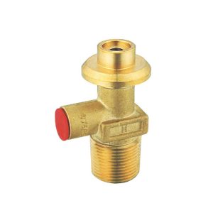 Forged brass safety‑relief LPG cylinder valve with built‑in overpressure protection