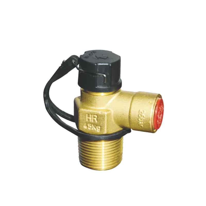 Safety LPG gas cylinder valve with pressure relief function