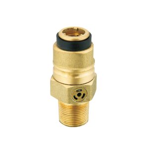 Safety‑type brass LPG cylinder valve with built‑in overpressure relief safety device Material: Forged brass